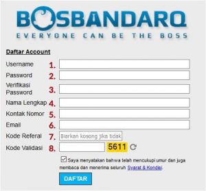 Form Daftar PKV Games Bosbandarq